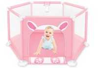 Pătuț pliabil ChiToys Rabbit Pink (995-7102A) imaginea #3 — magazin online Desire.md