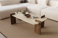 Журнальный столик Hanah Home Leapiri Travertine Walnut