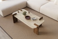 Журнальный столик Hanah Home Leapiri Travertine Walnut фото №3 — интернет-магазин Desire.md