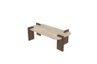 Журнальный столик Hanah Home Leapiri Travertine Walnut фото №5 — интернет-магазин Desire.md