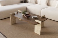 Журнальный столик Hanah Home Leapiri Walnut Travertine фото №1 — интернет-магазин Desire.md
