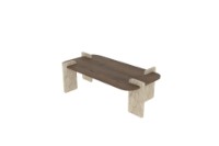 Журнальный столик Hanah Home Leapiri Walnut Travertine фото №5 — интернет-магазин Desire.md