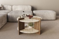 Журнальный столик Hanah Home Oalla Travertine Walnut