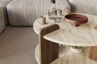 Журнальный столик Hanah Home Oalla Travertine Walnut фото №4 — интернет-магазин Desire.md