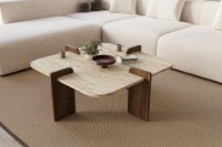 Журнальный столик Hanah Home Poalla Travertine Walnut