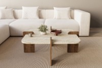 Журнальный столик Hanah Home Poalla Travertine Walnut фото №2 — интернет-магазин Desire.md