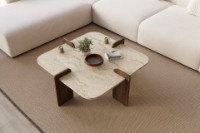 Журнальный столик Hanah Home Poalla Travertine Walnut фото №3 — интернет-магазин Desire.md