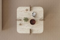 Журнальный столик Hanah Home Poalla Travertine Walnut фото №4 — интернет-магазин Desire.md