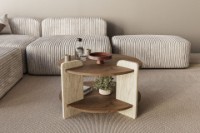 Журнальный столик Hanah Home Oalla Walnut Travertine фото №2 — интернет-магазин Desire.md