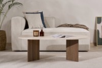 Măsuţă cafea Hanah Home Sable Travertine Walnut imaginea #2 — magazin online Desire.md