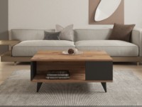 Măsuţă cafea Hanah Home Yuka Walnut Black imaginea #2 — magazin online Desire.md