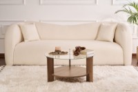 Журнальный столик Hanah Home Clara Venezia Walnut Transparent фото №2 — интернет-магазин Desire.md