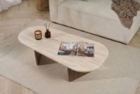 Măsuţă cafea Hanah Home Ovalis Travertine Walnut imaginea #3 — magazin online Desire.md