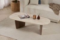 Măsuţă cafea Hanah Home Ovalis Travertine Walnut imaginea #4 — magazin online Desire.md