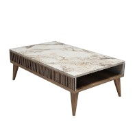 Măsuţă cafea Hanah Home Milan Walnut White Marble imaginea #3 — magazin online Desire.md