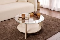 Măsuţă cafea Hanah Home Clara Travertine Transparent