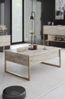 Măsuţă cafea Hanah Home Luxe Travertine Gold