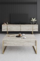 Măsuţă cafea Hanah Home Luxe Travertine Gold imaginea #3 — magazin online Desire.md