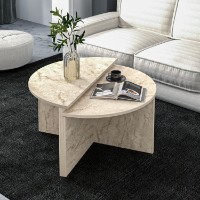 Журнальный столик Hanah Home Dolunay Travertine фото №1 — интернет-магазин Desire.md