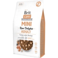 Hrană uscată pentru câini Brit Care Mini Raw Delights  Adult Turkey with Shrimp 2kg