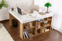 Masa de birou Hanah Home Vesper White Atlantic Pine