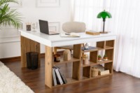 Masa de birou Hanah Home Vesper White Atlantic Pine imaginea #2 — magazin online Desire.md