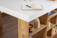 Masa de birou Hanah Home Vesper White Atlantic Pine imaginea #5 — magazin online Desire.md