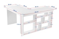 Masa de birou Hanah Home Vesper White Atlantic Pine imaginea #7 — magazin online Desire.md