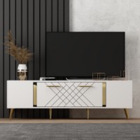 Comodă TV Hanah Home Detas White Gold