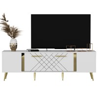 Comodă TV Hanah Home Detas White Gold imaginea #4 — magazin online Desire.md