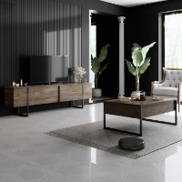 Comodă TV Hanah Home Luxe Walnut Black imaginea #2 — magazin online Desire.md