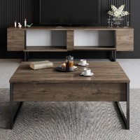 Comodă TV Hanah Home Luxe Walnut Black imaginea #5 — magazin online Desire.md