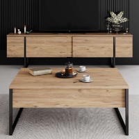 Comodă TV Hanah Home Luxe Atlantic Pine Black imaginea #3 — magazin online Desire.md