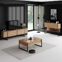 Comodă TV Hanah Home Luxe Atlantic Pine Black imaginea #5 — magazin online Desire.md