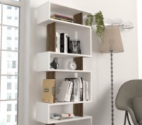 Стеллаж Hanah Home Blok White Walnut фото №3 — интернет-магазин Desire.md