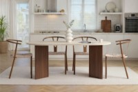 Masă pentru bucătărie Hanah Home Sablin Travertine Milano Walnut imaginea #2 — magazin online Desire.md