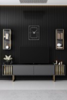 Comodă TV Hanah Home Gold Line Anthracite Black imaginea #2 — magazin online Desire.md