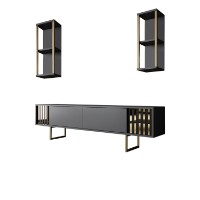 Comodă TV Hanah Home Gold Line Anthracite Black imaginea #6 — magazin online Desire.md