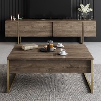 Comodă TV Hanah Home Luxe Walnut Gold imaginea #4 — magazin online Desire.md