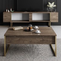 Comodă TV Hanah Home Luxe Walnut Gold imaginea #5 — magazin online Desire.md