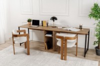 Masa de birou Hanah Home Twin Atlantic Pine Black imaginea #2 — magazin online Desire.md