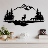 Декоративное панно Wallity Deer And Landscape 1