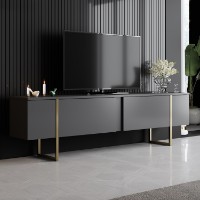 Comodă TV Hanah Home Luxe Anthracite Gold