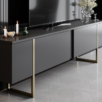 Comodă TV Hanah Home Luxe Anthracite Gold imaginea #3 — magazin online Desire.md