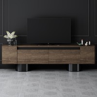 Comodă TV Hanah Home Bohem Walnut Black imaginea #2 — magazin online Desire.md