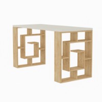 Masa de birou Hanah Home Maze White Oak imaginea #2 — magazin online Desire.md