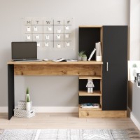 Masa de birou Hanah Home Ct2-Ab Atlantic Pine Black imaginea #2 — magazin online Desire.md