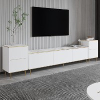 Comodă TV Hanah Home Imaj Marble White