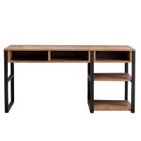 Masa de birou Hanah Home Emro Walnut Black imaginea #4 — magazin online Desire.md