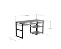 Masa de birou Hanah Home Emro Walnut Black imaginea #5 — magazin online Desire.md